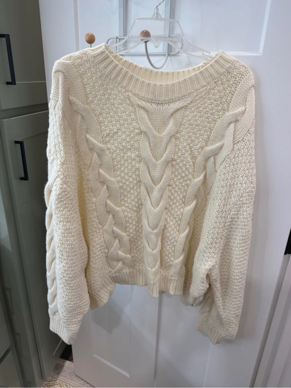 Wrangler Cream Cable Knit Women's Sweater